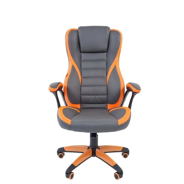 Кресло игровое Chairman game 22, серое/оранжевое от компании Интернет-гипермаркет «MALL24» - фото 1