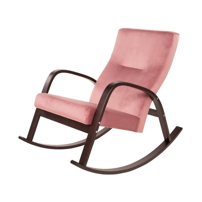 Кресло-качалка Ирса, 665х1100х925, пудровый/каркас венге структура от компании Интернет-гипермаркет «MALL24» - фото 1
