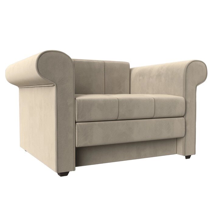 Кресло-кровать "Берли", механизм еврософа, микровельвет, цвет бежевый от компании Интернет-гипермаркет «MALL24» - фото 1