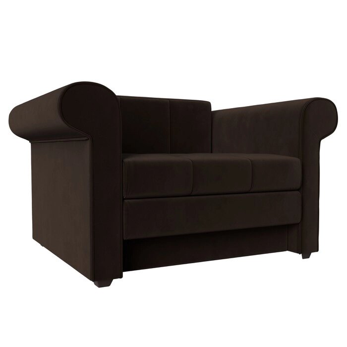 Кресло-кровать "Берли", механизм еврософа, микровельвет, цвет коричневый от компании Интернет-гипермаркет «MALL24» - фото 1