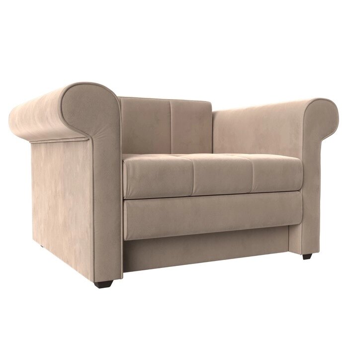 Кресло-кровать "Берли", механизм еврософа, велюр, цвет бежевый от компании Интернет-гипермаркет «MALL24» - фото 1