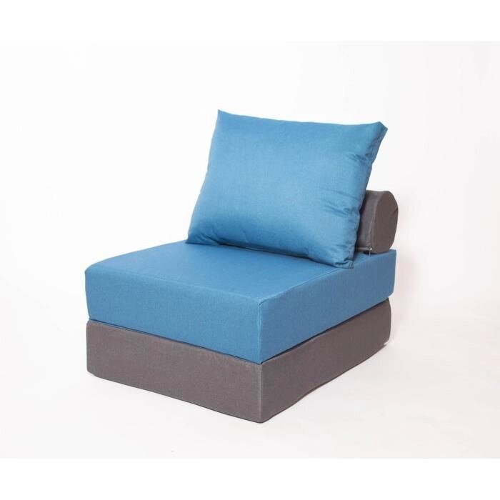 Кресло - кровать бескаркасное "Прайм" с накидкой - матрасиком, размер 75 x 100 x 90 см, цвет морской от компании Интернет-гипермаркет «MALL24» - фото 1