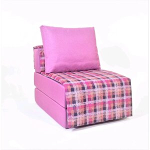 Кресло - кровать "Харви" с накидкой - матрасиком, размер 75 х 100 см, сиреневый, квадро, рогожка