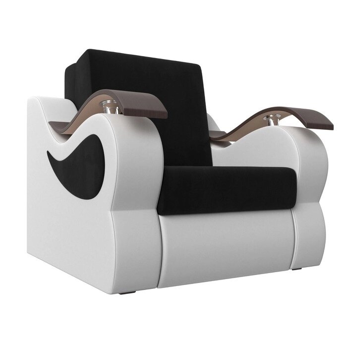 Кресло-кровать "Меркурий", механизм аккордеон, микровельвет, цвет чёрный / белый от компании Интернет-гипермаркет «MALL24» - фото 1