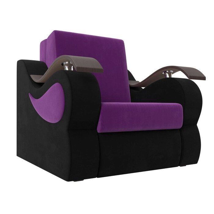 Кресло-кровать "Меркурий", механизм аккордеон, микровельвет, цвет фиолетовый / чёрный от компании Интернет-гипермаркет «MALL24» - фото 1