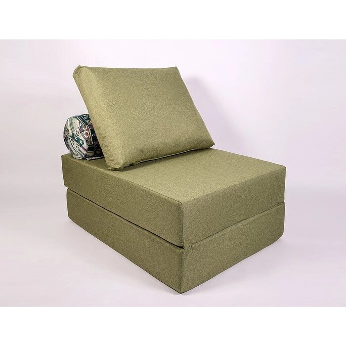 Кресло-кровать "Прайм" с матрасиком, размер 75100 см, цвет оливковый, рогожка, велюр от компании Интернет-гипермаркет «MALL24» - фото 1