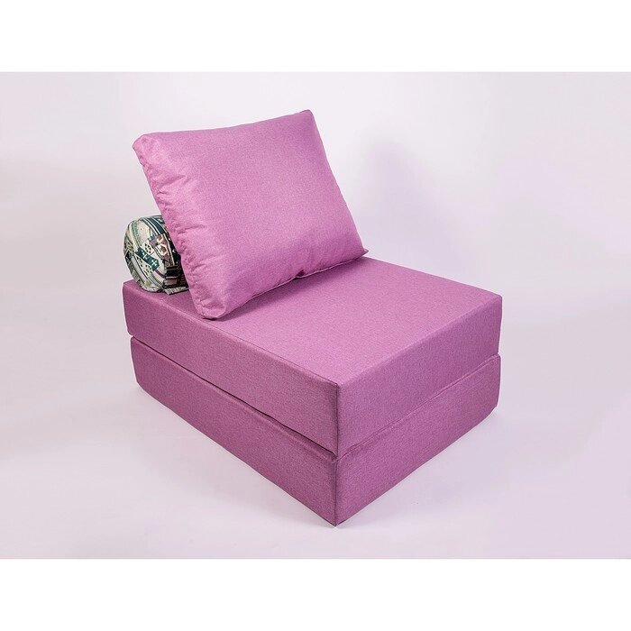 Кресло-кровать "Прайм" с матрасиком, размер 75100 см, цвет сиреневый, рогожка, велюр от компании Интернет-гипермаркет «MALL24» - фото 1