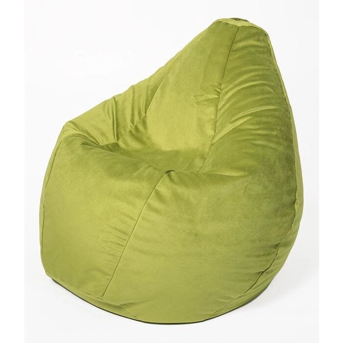 Кресло-мешок "Груша" большая, диаметр 90 см, высота 135 см, травяной, велюр от компании Интернет-гипермаркет «MALL24» - фото 1