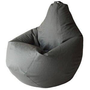 Кресло-мешок "Груша", экокожа, размер L, цвет серый