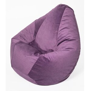 Кресло-мешок "Груша" средняя, диаметр 75 см, высота 120 см, фиолетовый, велюр