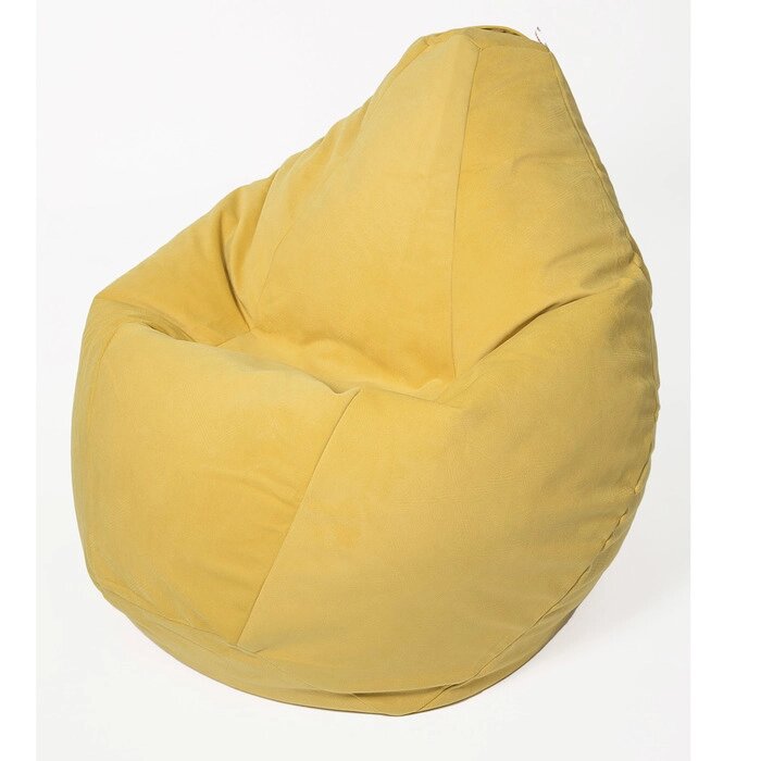 Кресло-мешок "Груша" средняя, диаметр 75 см, высота 120 см, лимонный, велюр от компании Интернет-гипермаркет «MALL24» - фото 1
