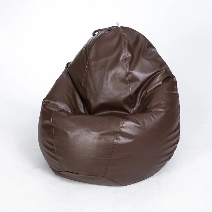 Кресло-мешок "Люкс", ширина 100 см, высота 150 см, коричневый, экокожа от компании Интернет-гипермаркет «MALL24» - фото 1