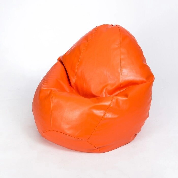 Кресло-мешок "Люкс", ширина 100 см, высота 150 см, оранжевый, экокожа от компании Интернет-гипермаркет «MALL24» - фото 1