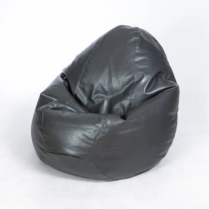 Кресло-мешок "Люкс", ширина 100 см, высота 150 см, серый, экокожа от компании Интернет-гипермаркет «MALL24» - фото 1
