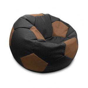 Кресло-мешок "Мяч", размер 100 см, см, искусственная кожа, чёрный, коричневый