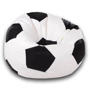 Кресло-мешок "Мяч", размер 100 см, см, искусственная кожа, цвет белый, черный