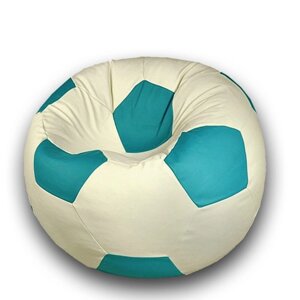 Кресло-мешок "Мяч", размер 100 см, см, искусственная кожа, цвет бежевый, голубой