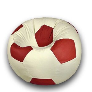 Кресло-мешок "Мяч", размер 100 см, см, искусственная кожа, цвет бежевый, красный