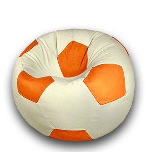 Кресло-мешок "Мяч", размер 100 см, см, искусственная кожа, цвет бежевый, оранжевый