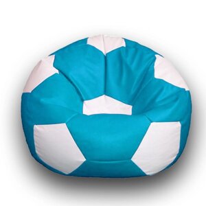 Кресло-мешок "Мяч", размер 100 см, см, искусственная кожа, цвет голубой, белый