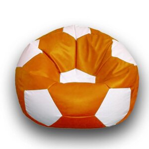 Кресло-мешок "Мяч", размер 100 см, см, искусственная кожа, цвет оранжевый, белый