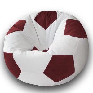 Кресло-мешок "Мяч", размер 100 см, см, велюр, цвет белый, бордовый