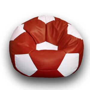 Кресло-мешок "Мяч", размер 70 см, см, искусственная кожа, цвет красный, белый