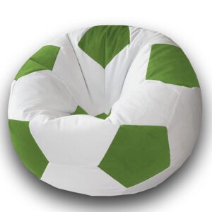 Кресло-мешок "Мяч", размер 70 см, см, велюр, цвет белый, зелёный