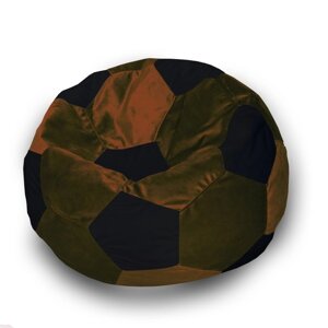 Кресло-мешок "Мяч", размер 70 см, см, велюр, цвет коричневый, чёрный