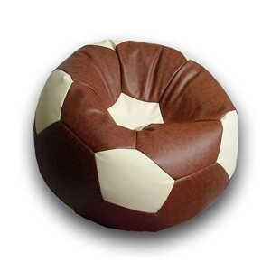 Кресло-мешок "Мяч", размер 80 см, см, искусственная кожа, коричневый, бежевый