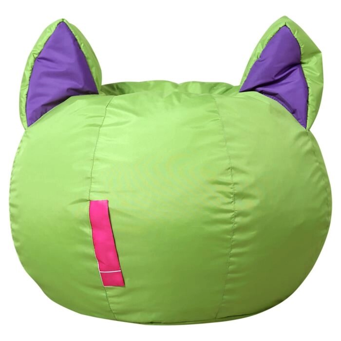Кресло-мешок Ушастик-Кот d50/h45 цв зеленый/фиолетовый нейлон 100% п/э от компании Интернет-гипермаркет «MALL24» - фото 1