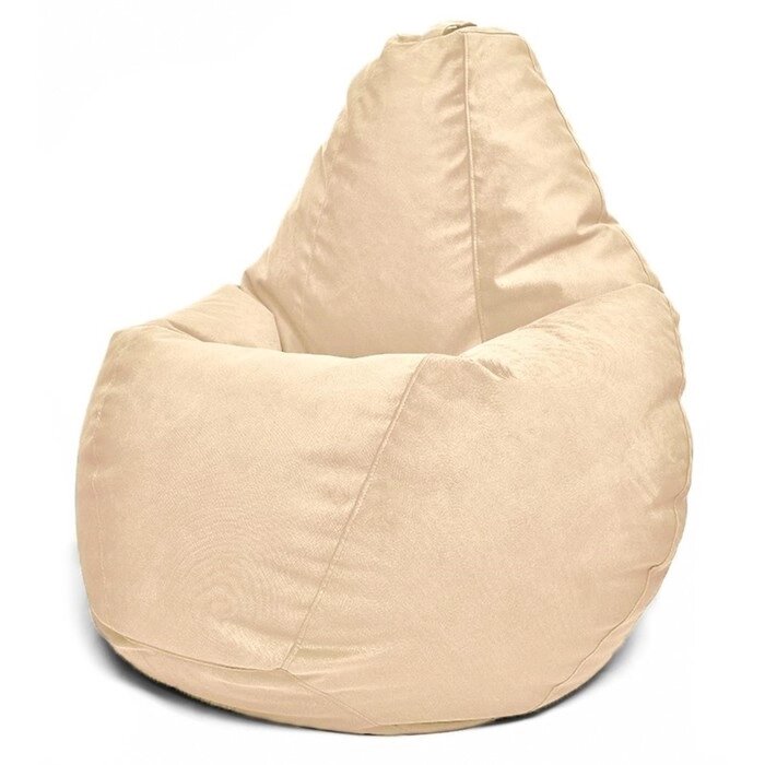 Кресло-мешок XL , размер 125x95x95 см, ткань велюр, цвет Maserrati 03 бежевый от компании Интернет-гипермаркет «MALL24» - фото 1