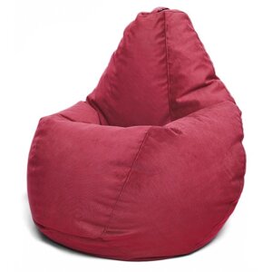 Кресло-мешок XL , размер 125x95x95 см, ткань велюр, цвет Maserrati 14 бордовый