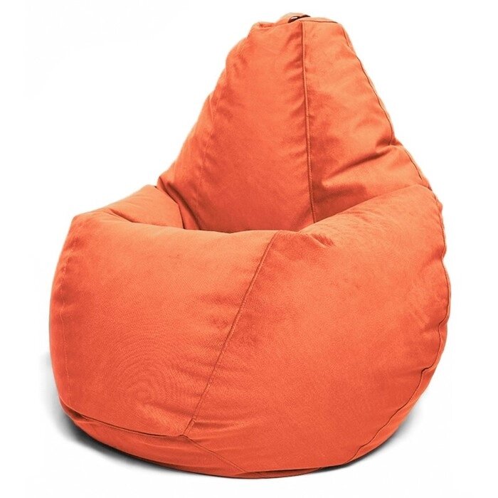 Кресло-мешок XXL , размер 140x110x110 см, ткань велюр, цвет Maserrati 12 оранжевый от компании Интернет-гипермаркет «MALL24» - фото 1