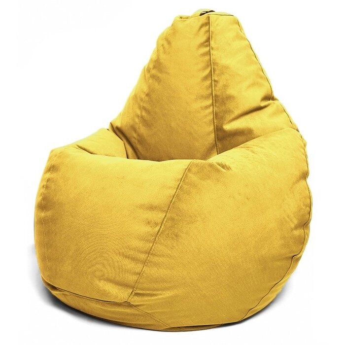 Кресло-мешок XXXL , размер 150x120x120 см, ткань велюр, цвет Maserrati 11 жёлтый от компании Интернет-гипермаркет «MALL24» - фото 1