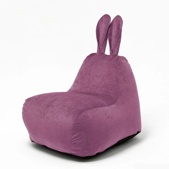 Кресло-мешок "Зайчик", размер 80x90 см велюр, цвет малиновый от компании Интернет-гипермаркет «MALL24» - фото 1