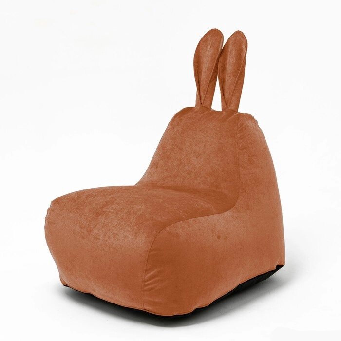 Кресло-мешок "Зайчик", размер 80x90 см велюр, цвет оранжевый от компании Интернет-гипермаркет «MALL24» - фото 1