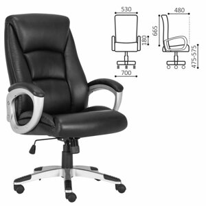 Кресло офисное BRABIX PREMIUM "Grand EX-501", кожа, черное, 531950