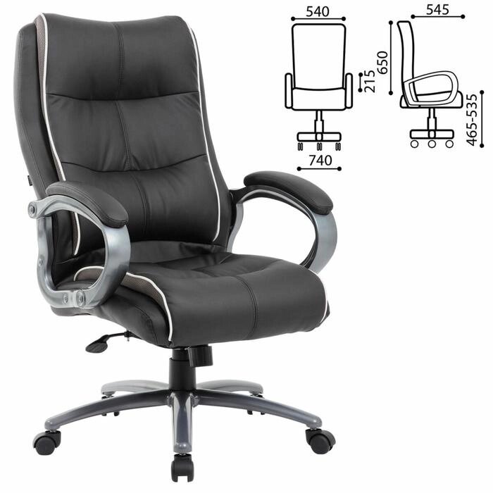 Кресло офисное BRABIX PREMIUM "Strong HD-009", экокожа черная/ткань серая, 531945 от компании Интернет-гипермаркет «MALL24» - фото 1