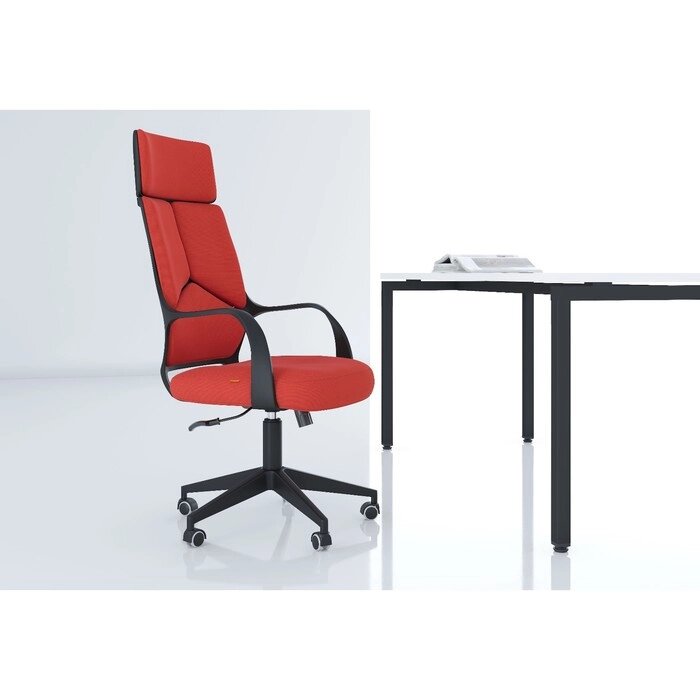 Кресло офисное "Chairman" 525 ткань, красное от компании Интернет-гипермаркет «MALL24» - фото 1