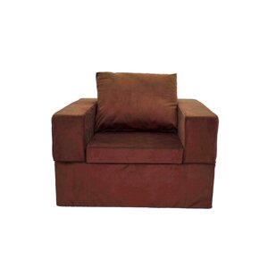 Кресло перекидное с банкеткой "Портер", размер 100x100x90 см, велюр, шоколад