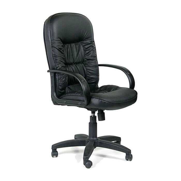 Кресло руководителя Chairman 416 экокожа черный глянец от компании Интернет-гипермаркет «MALL24» - фото 1
