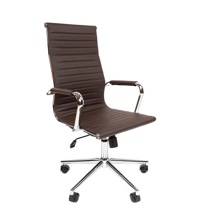 Кресло руководителя Chairman 755 экопремиум коричневый от компании Интернет-гипермаркет «MALL24» - фото 1