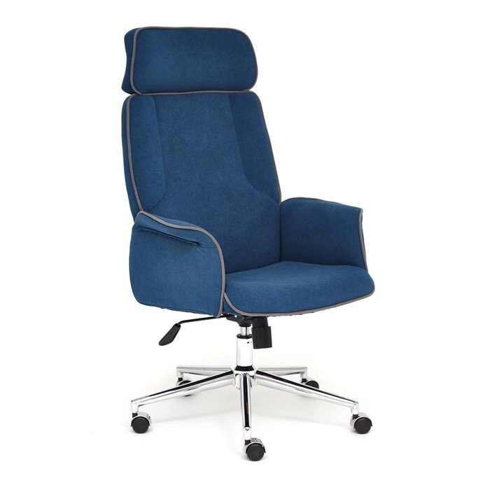 Кресло руководителя CHARM флок, синий, 32 от компании Интернет-гипермаркет «MALL24» - фото 1