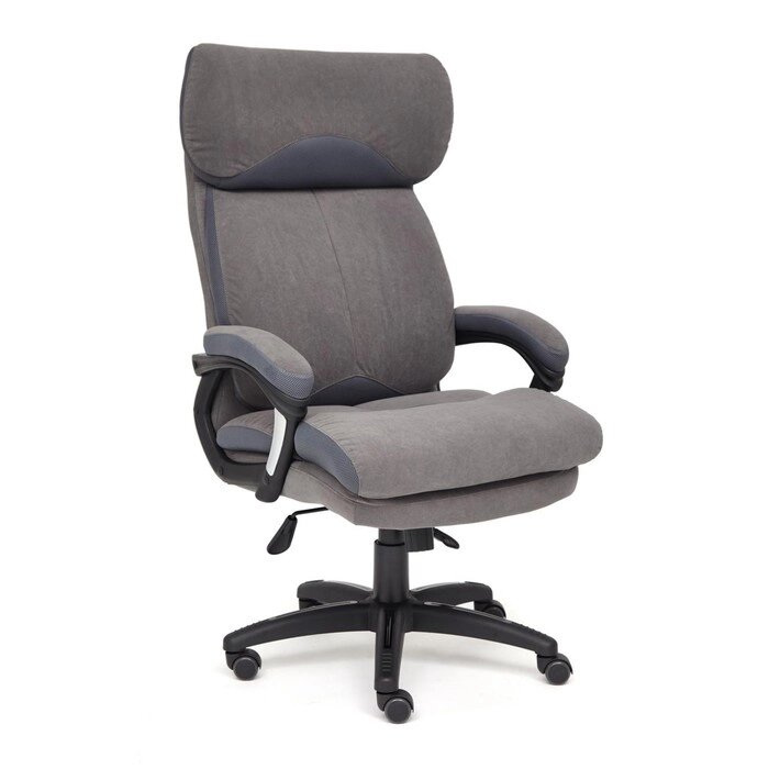 Кресло руководителя DUKE флок/ткань, серый/серый, 29/TW-12 от компании Интернет-гипермаркет «MALL24» - фото 1