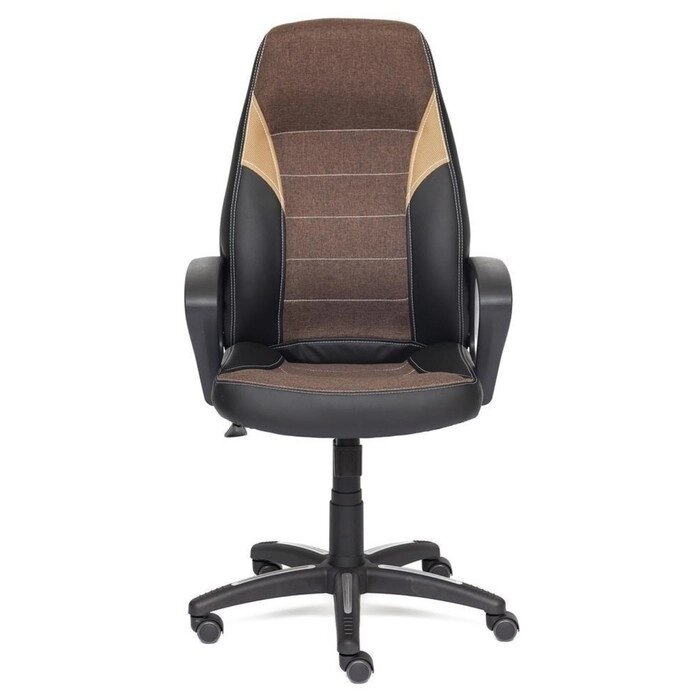Кресло руководителя INTER экокожа/ткань, черный/коричневый/бронзовый, 36-6/3М7-147/21 от компании Интернет-гипермаркет «MALL24» - фото 1