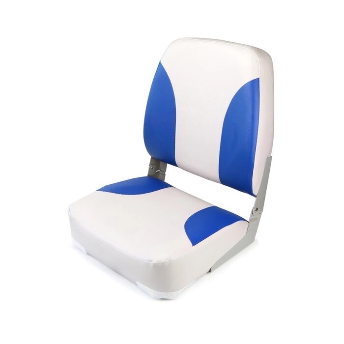 Кресло складное алюминиевое с мягкими накладками, серый/синий от компании Интернет-гипермаркет «MALL24» - фото 1