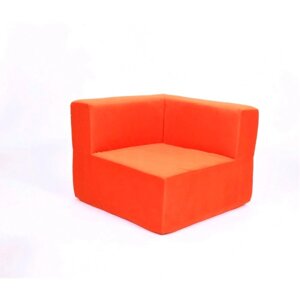 Кресло угловое - модуль "Тетрис", размер 80 х 80 см, оранжевый, велюр