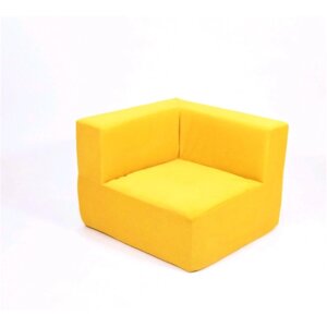 Кресло угловое - модуль "Тетрис", размер 80 х 80 см, жёлтый, велюр