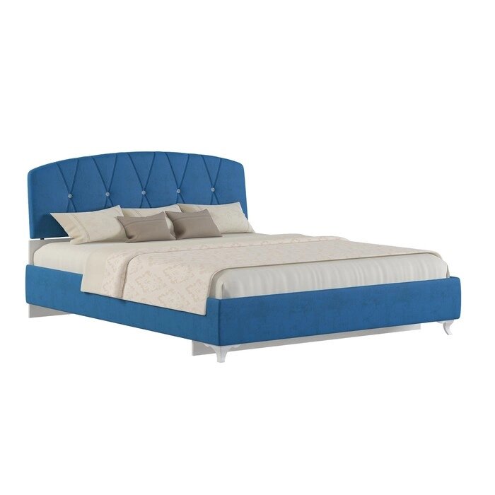 Кровать Adelina, 1600х2000,   велюр синий от компании Интернет-гипермаркет «MALL24» - фото 1